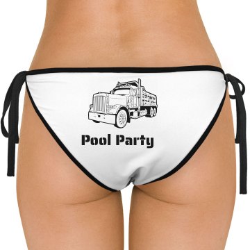 Dump Truck Pool Party American Apparel Nylon Tricot Side-Tie Bikini Swimsuit Bottom