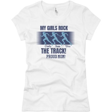 Girls Rock The Track Junior Fit Basic Bella Favorite Tee