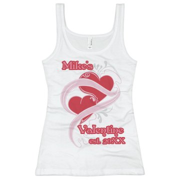 Mike's Valentine Tank Junior Fit Basic Bella 2x1 Rib Tank Top