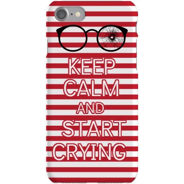 Keep Calm Start Crying Plastic iPhone 5 Case White 