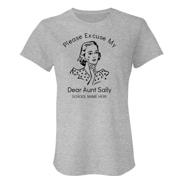 Please Excuse Aunt Sally Junior Fit American Apparel Fine Jersey Tee