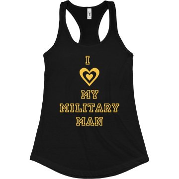 I Heart My Marine Junior Fit Bella Sheer Longer Length Rib Racerback Tank Top