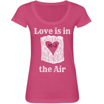 Love is in the Air Junior Fit Bella Sheer Longer Length Scoopneck Tee