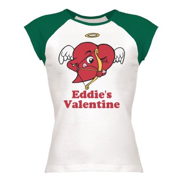 Eddie's My Valentine Junior Fit Bella 1x1 Rib Ringer Tee
