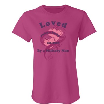 Loved By A Marine Junior Fit Bella Sheer Longer Length Rib Tee