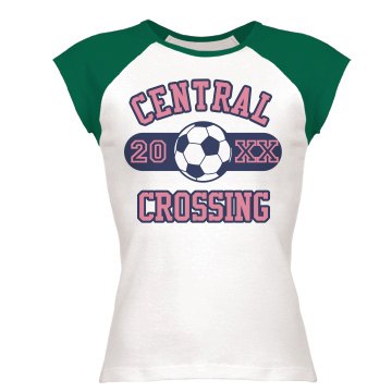 Soccer Tee w/ Back Junior Fit Bella 1x1 Rib Ringer Tee
