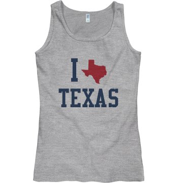 I Heart Texas Junior Fit Bella Sheer Longer Length Rib Tank Top