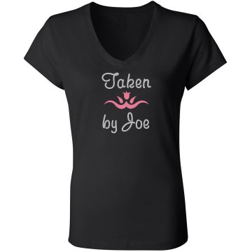 Taken Rhinestones Junior Fit Bella Sheer Longer Length Rib V-Neck Tee 
