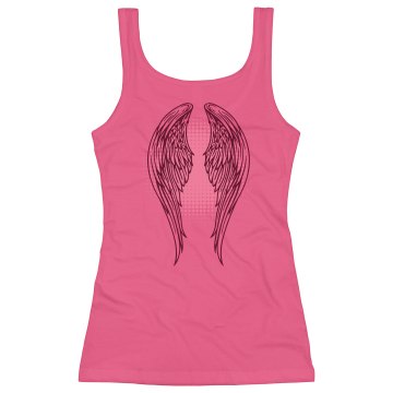 Pink Wings Tank Junior Fit Soffe 2x1 Rib Tank Top