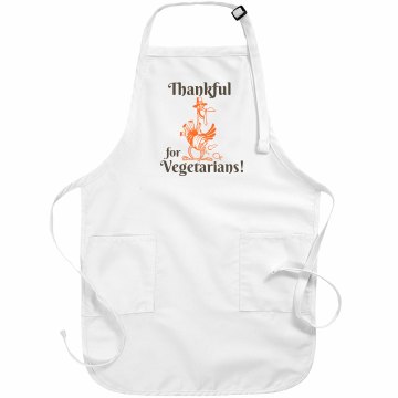 Thankful for Vegetarians Basic White Apron