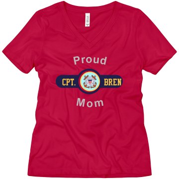Proud Coast Guard Mom Misses Relaxed Fit Bella Missy V-Neck Tee
