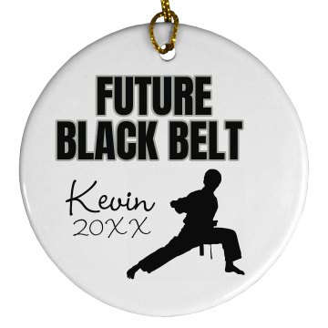 Karate Ornament Porcelain Circle Ornament