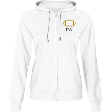 Football Fan w/ Back Junior Fit Bella Fleece Raglan Zip Hoodie