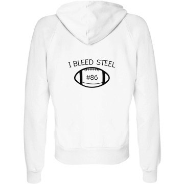 Football Fan w/ Back Junior Fit Bella Fleece Raglan Zip Hoodie