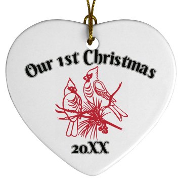 Our 1st Christmas Porcelain Heart Ornament