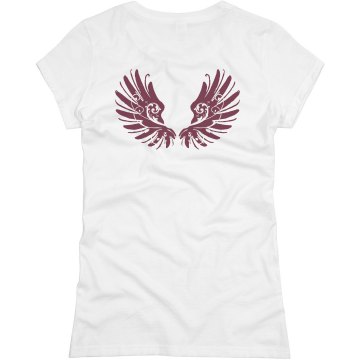 Pink Wings Junior Fit Basic Bella Favorite Tee