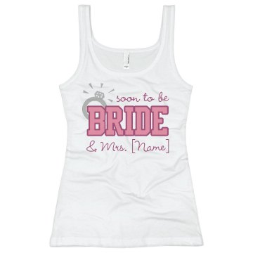 Soon To Be Bride Junior Fit Basic Bella 2x1 Rib Tank Top