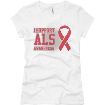 I Support ALS Awareness Junior Fit Basic Bella Favorite Tee