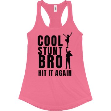 Cheer Cool Stunt Bro Tank Junior Fit Bella Sheer Longer Length Rib Racerback Tank Top