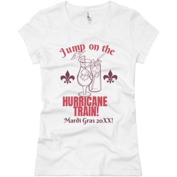 Mardi Gras Cane Train Junior Fit Basic Bella Favorite Tee