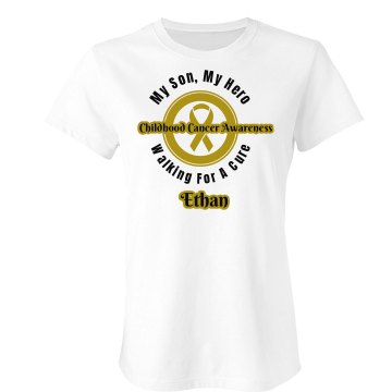 Gold Ribbon Mom Junior Fit Bella Sheer Longer Length Rib Tee