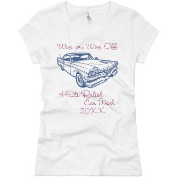 Wax On Wax Off Car Wash Junior Fit Basic Bella Favorite Tee