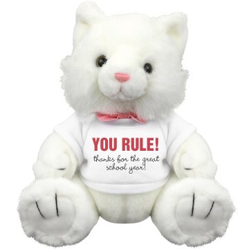 You Rule Teacher! Plush Kitty Cat