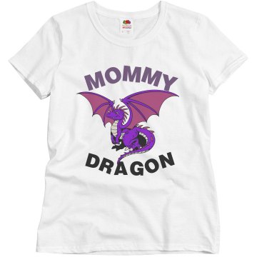 Mommy Dragon T-Shirt Misses Relaxed Fit Basic Gildan Heavy Cotton Tee