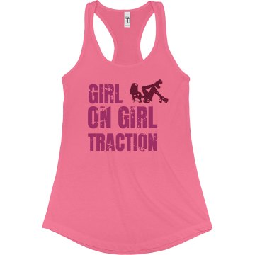 Girl On Girl Traction Junior Fit Bella Sheer Longer Length Rib Racerback Tank Top