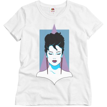 1980's T-Shirt Misses Relaxed Fit Basic Gildan Heavy Cotton Tee