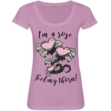 feel my thorn Junior Fit Bella Sheer Longer Length Scoopneck Tee