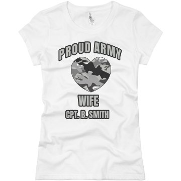 Proud Army Wife Junior Fit Basic Bella Favorite Tee