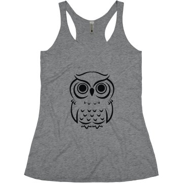 Owl Triblend Tank Junior Fit Bella Triblend Racerback Tank