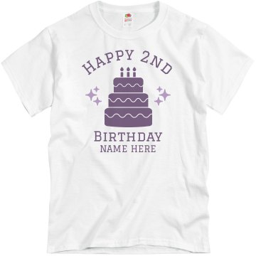 Happy 2nd Birthday John Unisex Basic Gildan Heavy Cotton Crew Neck Tee