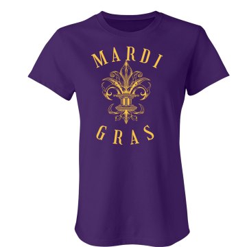 Mardi Gras Junior Fit Bella Sheer Longer Length Rib Tee