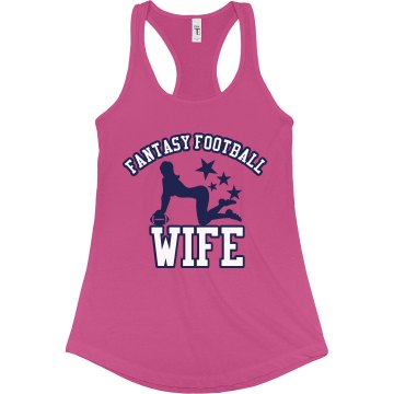 Fantasy Football Wife Junior Fit Bella Sheer Longer Length Rib Racerback Tank Top