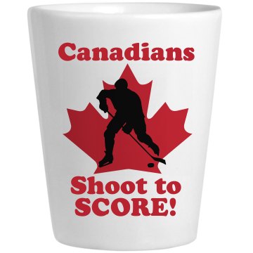 Canadians Shoot to Score Ceramic Shotglass
