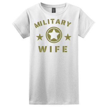 USMC Wife Rhinestone Misses Relaxed Fit Gildan Ultra Cotton Tee