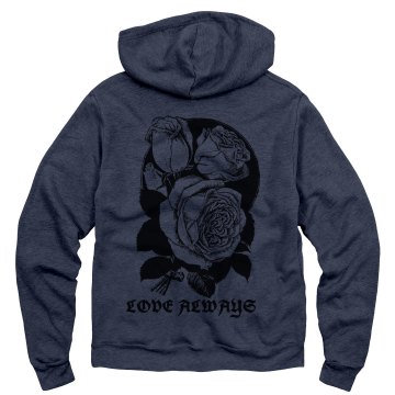 Love Always Rose Hoodie Unisex Gildan Heavy Blend Full Zip Hoodie