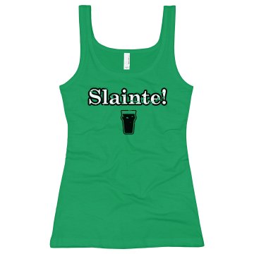 Irish Cheer Tank Junior Fit Bella Sheer Longer Length Rib Tank Top
