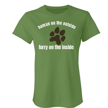 Furry on the Inside Junior Fit Bella Crewneck Jersey Tee