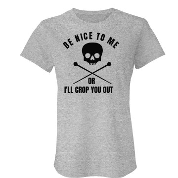 I'll Crop You Out Junior Fit American Apparel Fine Jersey Tee