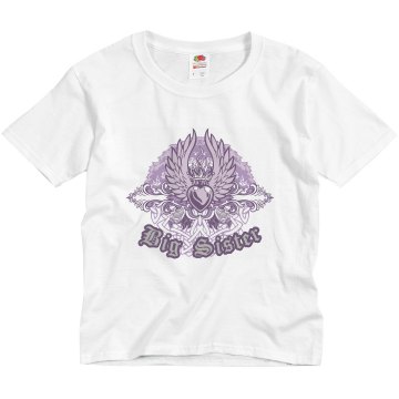 Big Sister Celtic Heart Youth Basic Gildan Ultra Cotton Crew Neck Tee