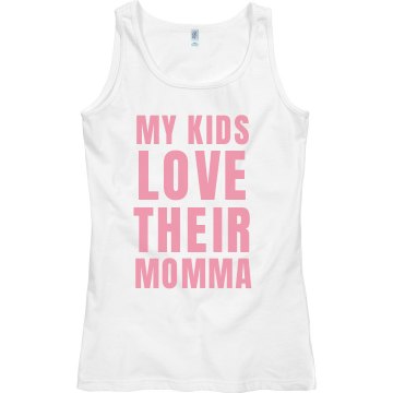 My Kids Love Their Momma Junior Fit Bella Sheer Longer Length Rib Tank Top