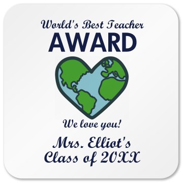 Best Teacher Coaster Square Sandstone Soaker Coaster