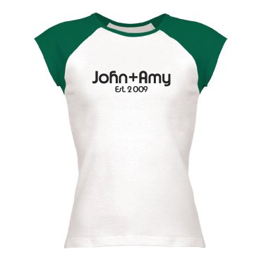 John and Amy Love Junior Fit Bella 1x1 Rib Ringer Tee