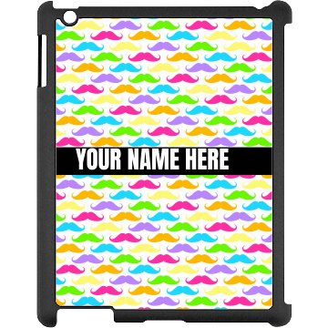 Mustache Rainbow Black iPad Snap-on Case