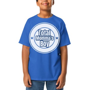Total Momma's Boy Youth Gildan Heavy Cotton Crew Neck Tee