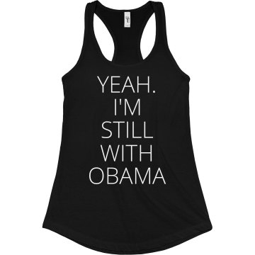Obama Peace Sign Junior Fit Bella Sheer Longer Length Rib Racerback Tank Top