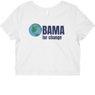 Obama For Change Misses Bella Flowy Boxy Lightweight Crop Tee